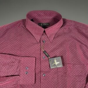 NWT- Vintage Jack Lipson Hidden Button Down Shirt Men XL Wine Single Stitch $150
